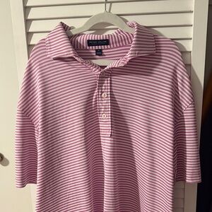Peter Millar Pink & White Polo (Golf + Leisure)